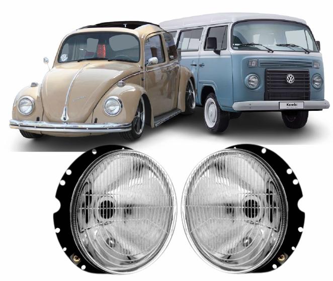Farol Kombi Fusca Lente Vidro Carcaça Metal com Vigia de 74 a 2014 Kombi Carat Clipper Standart Perua - Fusca Fafá Fuscão Itamar Menor preço em Farol Kombi Fusca Lente Vidro Carcaça Metal com Vigia de 74 a 2014 Kombi Carat Clipper Standart Perua - Fusca Fafá Fuscão Itamar