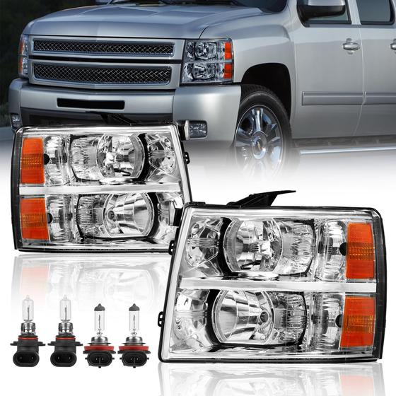 Imagem de Farol KUIPERAUTO para Chevy Silverado - Kit de Montagem e Lâmpada Frontal