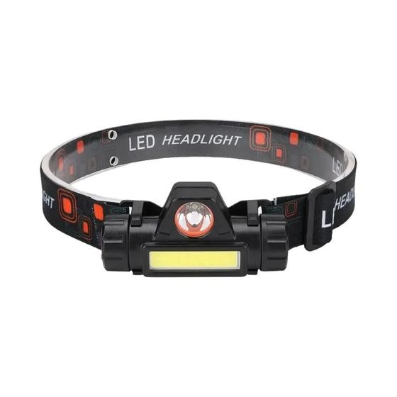 Imagem de Farol LED COB Recarregável com Bateria 18650 - Ideal para Camping, Pesca e Outras Atividades