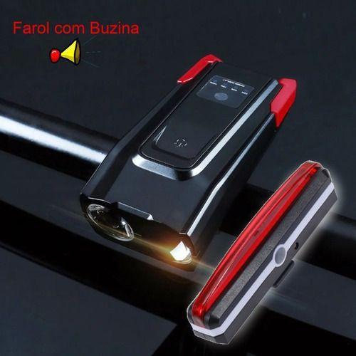 Imagem de Farol Led T6  Lums Ciclismo Bike + Luz Sinalização Usb