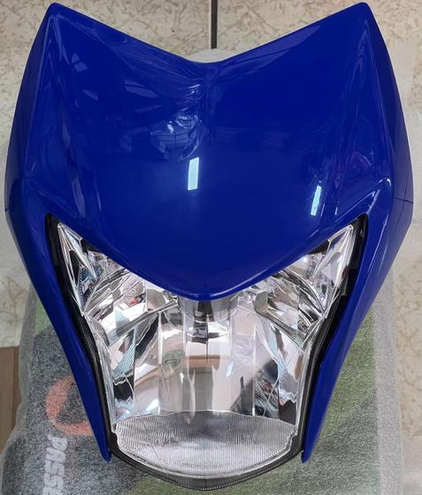 Imagem de Farol mais Carenagem Completa Resistente Frente Moto Honda Nxr 150 Bros 13 A 14 Azul