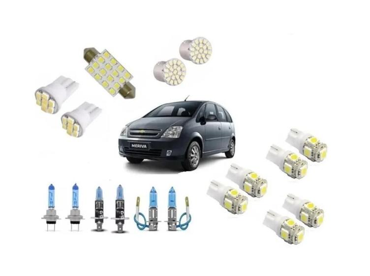 Imagem de Farol Meriva E Kit Led Super Branca Teto/Farol/Placa/Ré