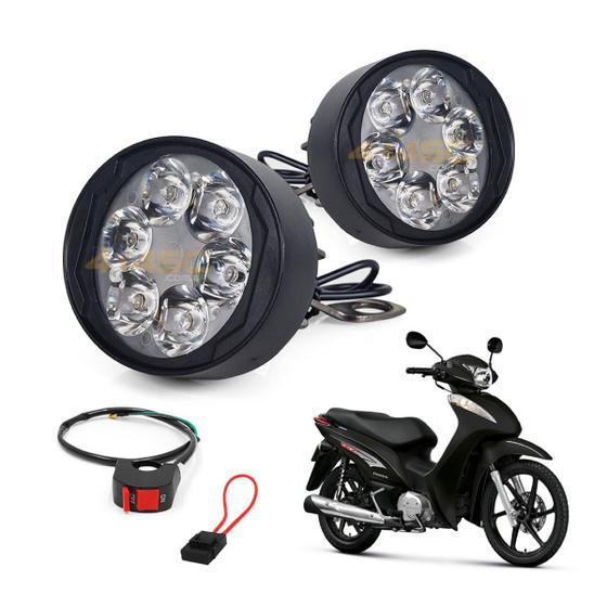 Imagem de Farol Milha Moto 36w- Luz Alta 6000k + Interruptor - Par