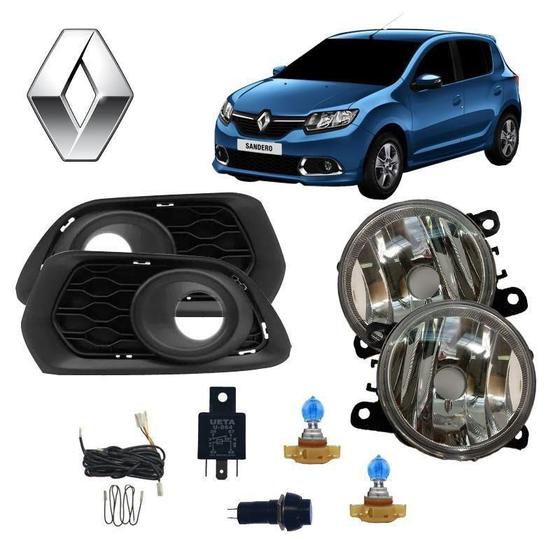 Imagem de Farol Neblina+Moldura Sandero 2015 a 2018 ARTEB H16 SB Kit