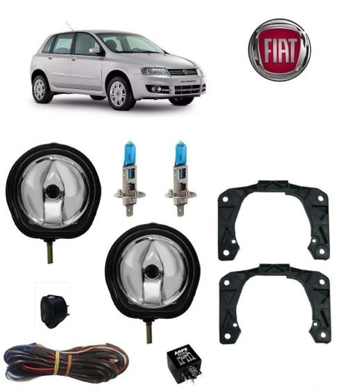 Imagem de Farol Neblina Stilo Attractive 2003 Com H1 Super Branca Kit