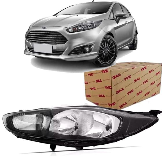 Imagem de Farol New Fiesta 2013 2014 15 2016 2017 Masc Negra Esquerdo