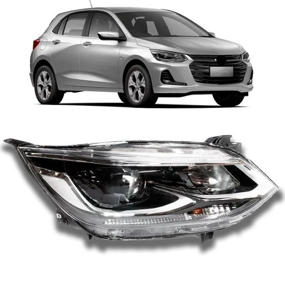Imagem de Farol Onix 2020 2021 2022 Projetor S/ Led Manual Cromado