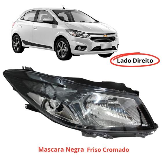 Imagem de Farol Onix Prisma 2012 2013 2014 2015 2016 Mascara Negra