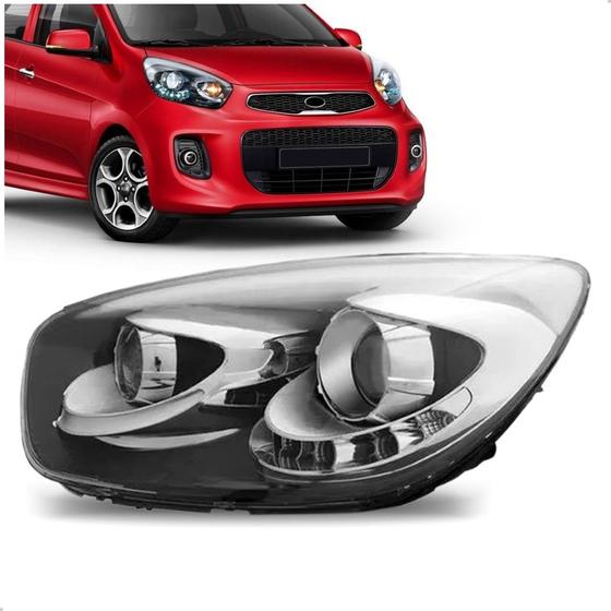 Imagem de Farol Picanto 2012 A 2017 Eletrico Com Led Com Projetor