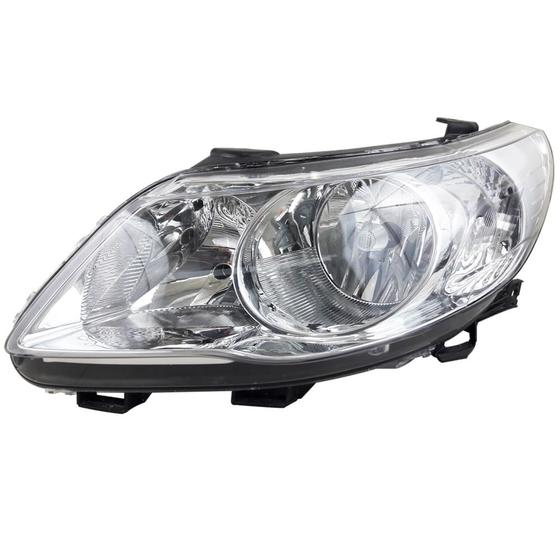 Imagem de Farol Principal Cromado Duplo com Carcaça Preta Gol Voyage Saveiro Versão G5 2008 até 2013