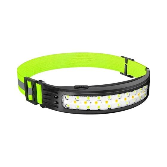Imagem de Farol Recarregável COB com Sensor - 6 Modos de Iluminação - Ideal para Pesca e Acampamento