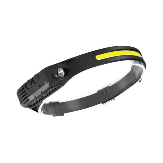 Imagem de Farol Recarregável LED COB com Sensor de Indução - 5 Modos - Bateria Embutida e USB