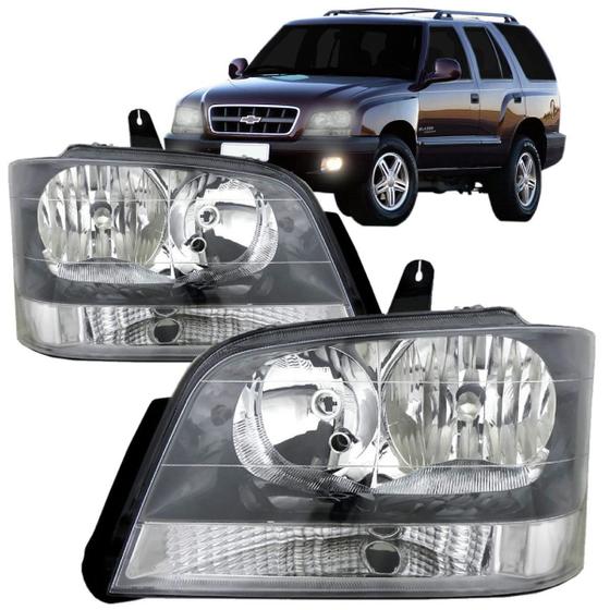 Farol S10 Blazer Pitbull 2006 2007 2008 2009 2010 2011 2012 Máscara ...