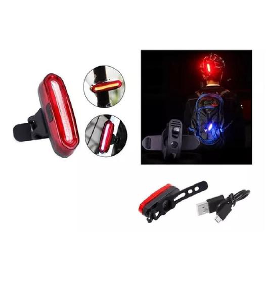 Imagem de Farol Sinalizador Bike Lanterna Led Usb Bicicleta Traseiro