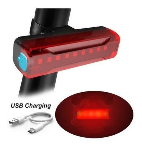 Imagem de Farol Sinalizador Bike Lanterna Led Usb Bicicleta Traseiro