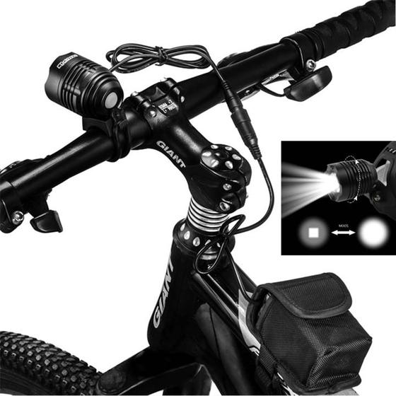 Imagem de Farol Sinalizador MX-L T6 Para Bike Bicicleta Cabeça Com Zoom Ajustável Recarregável - BM809