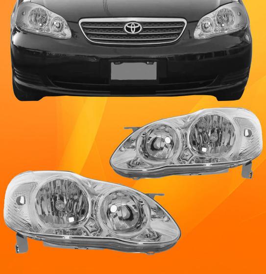 Farol Toyota Corolla 2003 2004 2005 2006 2007 Cromado Menor preço em Farol Toyota Corolla 2003 2004 2005 2006 2007 Cromado