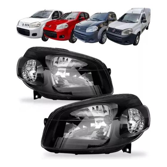 Imagem de Farol Uno  Way Vivace Attractive 2015 a 2012 Máscara Negra Foco Simples Fiorino Ano 2011 á  2021