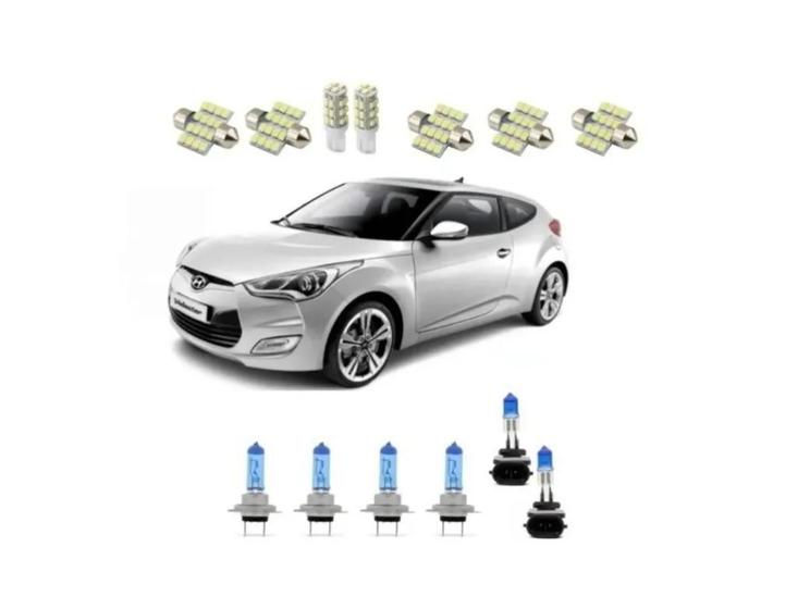 Imagem de Farol Veloster Completo Kit Led Super Branca