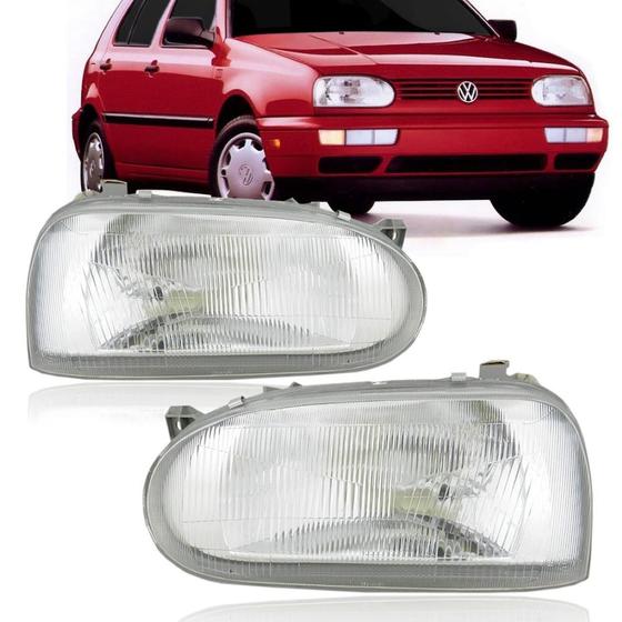 Imagem de Farol Volkswagem Golf Alemão 1992 1993 1994 1995 1996 1997 1998 Cromado