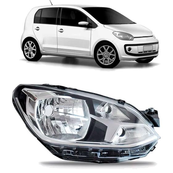 Imagem de Farol Volkswagen Up 2017 2018 2019 2020 2021 Friso Cinza