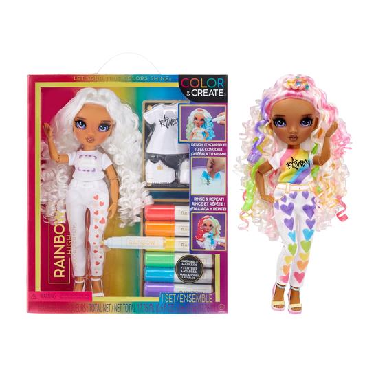 Imagem de Fashion Doll Rainbow High Color e crie marcadores laváveis