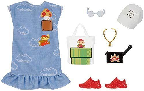 Imagem de Fashion pack Barbie Mario: Vestido estampado & 6 acessórios, presente 3-8 anos