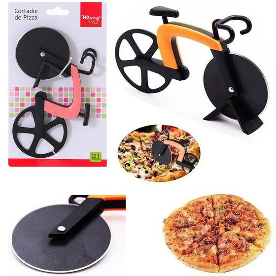 Imagem de Fatiador Carretilha cortador de pizza de inox bicicleta