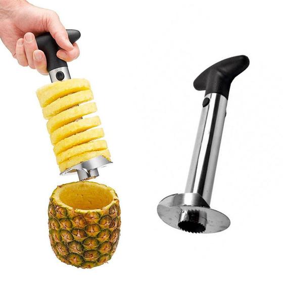 Fatiador Descascador De Abacaxi Em Aço Inox Espiral Prático Rápido - VITALISHOP Menor preço em Fatiador Descascador De Abacaxi Em Aço Inox Espiral Prático Rápido - VITALISHOP