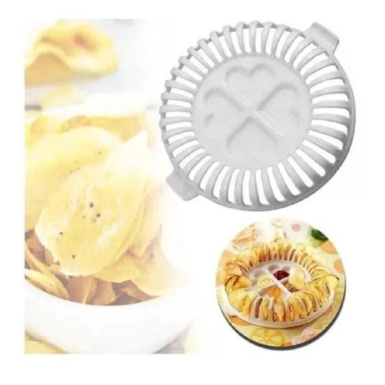 Imagem de Fatiador e forma de fritar batatas chips kit assa sem oleo cortador com moleira microondas 