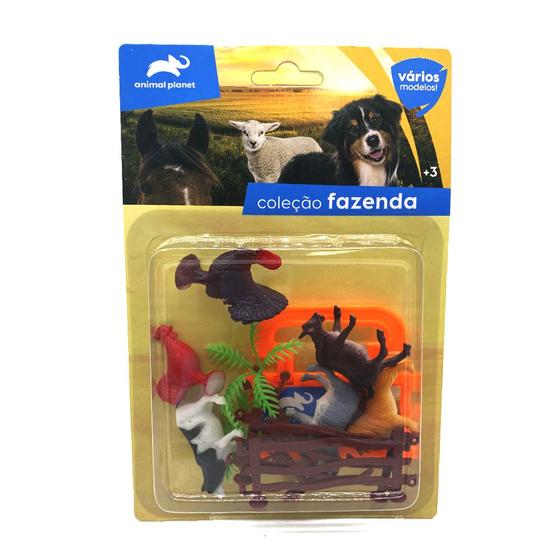 Imagem de Fazenda Animais de Brinquedo Coleção Mundo Animal Pack 3 a 10CM