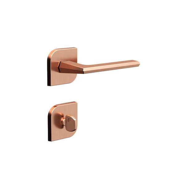 Imagem de Fechadura Banheiro 3f 735b/127 Roseta Quadrada Rose Gold