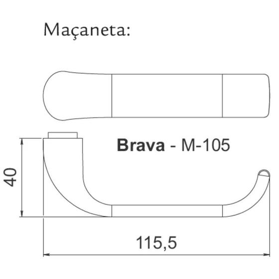 Imagem de Fechadura Brava Interna 45mm Espelho E920 M105 Inox Polido CR Haga