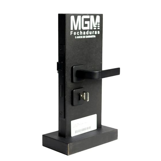 Imagem de Fechadura de Porta Quarto Interna Roseta Módena Preta Fosco MGM