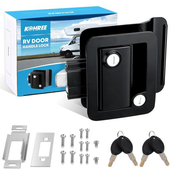 Imagem de Fechadura de porta RV Kohree Atualizada Replacement Paddle Deadbolt Black