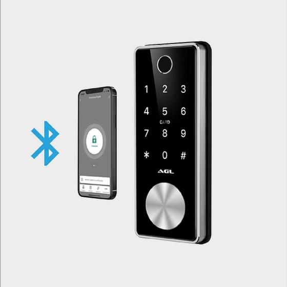 Imagem de Fechadura Digital AGL T12 Biometrica Senha Bluetooth App 