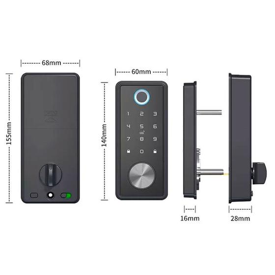 Fechadura Digital Beluni Nero Pivotante Bluetooth TTLock 402 Imagem de Fechadura Digital Beluni Nero Pivotante Bluetooth TTLock 402