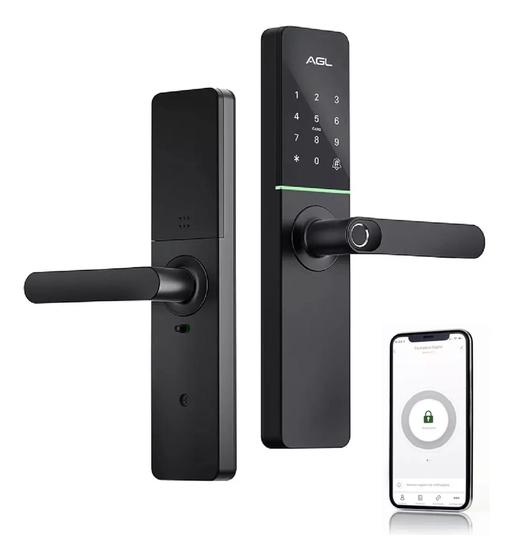 Imagem de Fechadura Digital Biometria Tag Wifi App Celular Chave Agl 2762