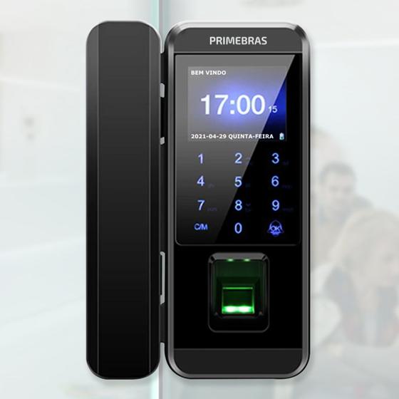 Fechadura Digital Biométrica Eletrônica Primebras Sobrepor Porta de Vidro PV4002 Menor preço em Fechadura Digital Biométrica Eletrônica Primebras Sobrepor Porta de Vidro PV4002