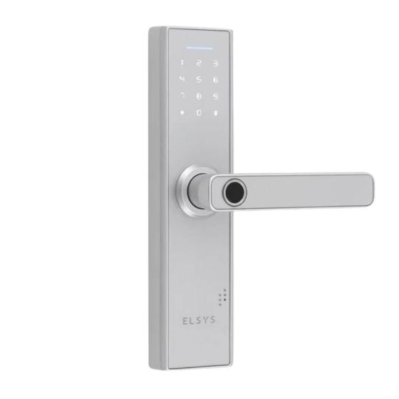 Imagem de Fechadura digital de embutir com biometria e senha numérica elsys prata