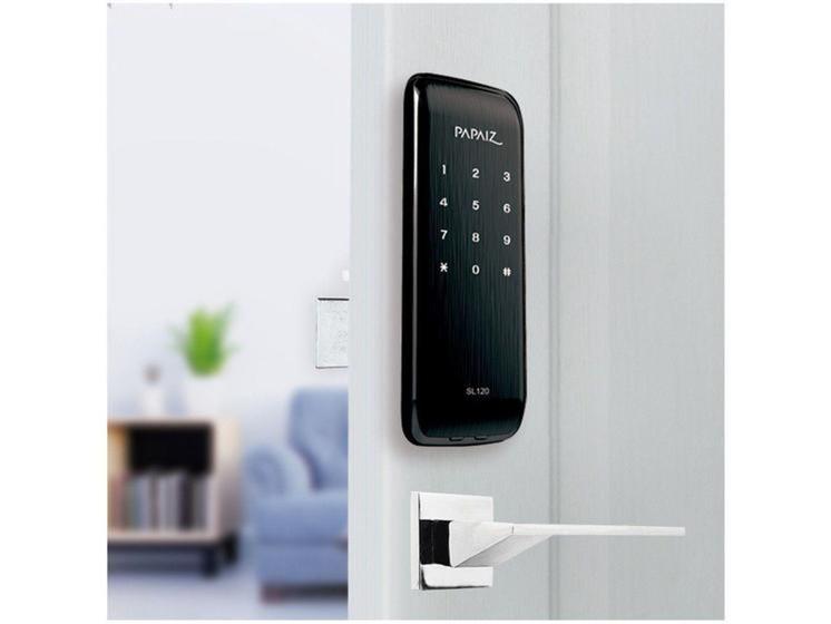 Imagem de Fechadura Digital De Sobrepor Papaiz Smart Lock SL120 Preta