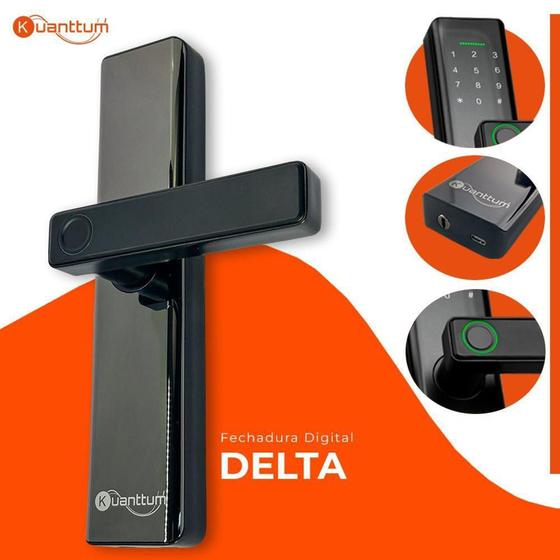 Imagem de Fechadura Digital Eletronica Com Biometria Touch Delta Kuanttum