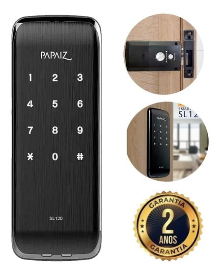 Fechadura Digital Eletrônica Sobrepor Smart Lock Sl120 Preto Papaiz Menor preço em Fechadura Digital Eletrônica Sobrepor Smart Lock Sl120 Preto Papaiz