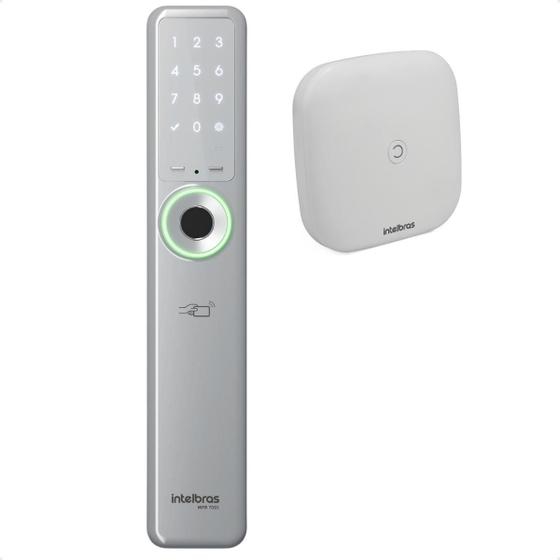 Imagem de Fechadura Digital Intelbras Mfr 7001 Prata Com Hub Wifi