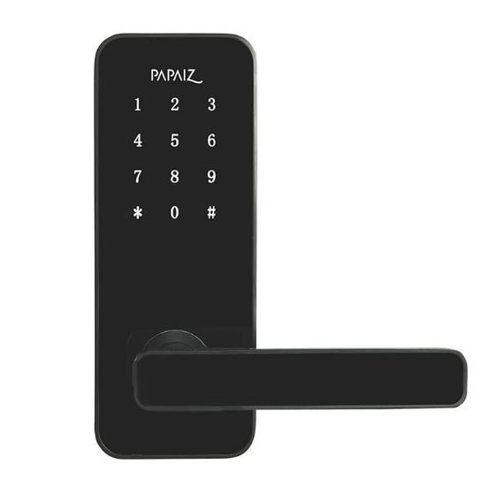 Imagem de Fechadura Digital Smart Lock Embutida Com Senha Cartão Preta