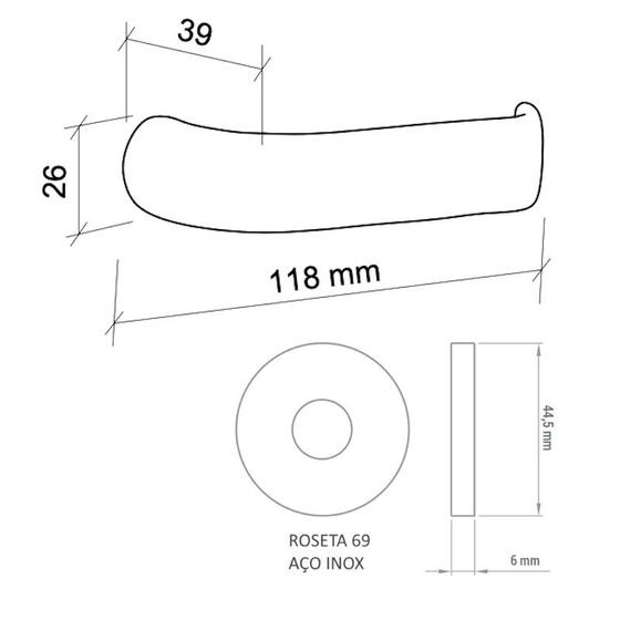 Imagem de Fechadura Duna 3 Interna 40mm Cromo Acetinado M09J5Z R0069 IZ1300 Imab