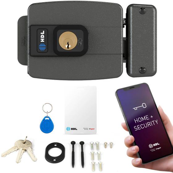 Imagem de Fechadura Elétrica Com Tag HDL C90 Control Aplicativo Bluetooth Abertura para Fora