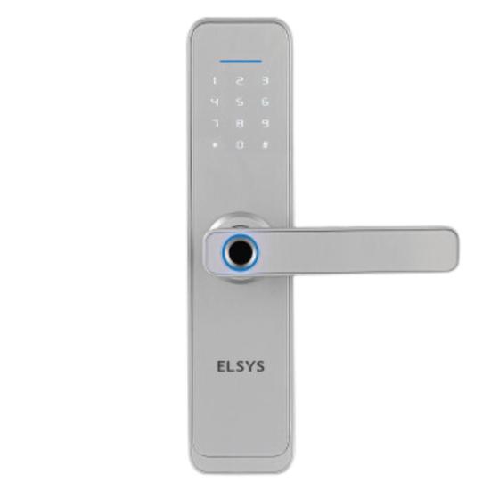 Imagem de Fechadura Eletrônica Digital De Embutir Wi-Fi Com Biometria Elsys, Prata - ESF-DE4000B