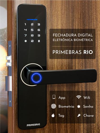 Imagem de Fechadura Eletronica Digital WiFi Primebras Rio Com App + Chaves