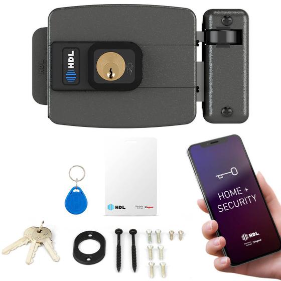 Fechadura Eletrônica Portão HDL Com Tag RFID App Bluetooth Cilindro Ajustável 31-87mm Menor preço em Fechadura Eletrônica Portão HDL Com Tag RFID App Bluetooth Cilindro Ajustável 31-87mm